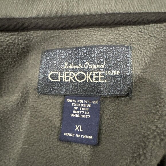Cherokee Mens XL Black & Gray Zip-Up Fleece Jacket - Picture 5 of 8